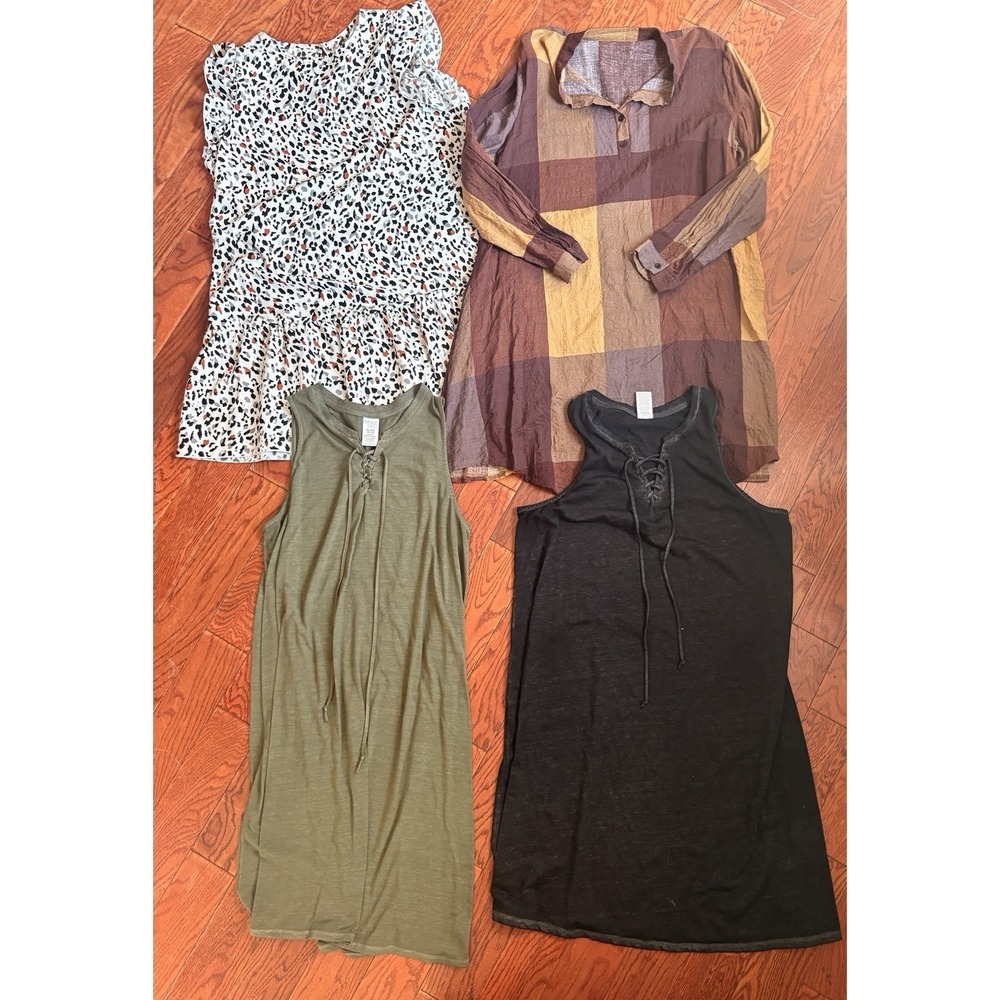 4 Midi Dress Bundle Women's Size XLarge Boho Floral Cottagecore Casual Summer